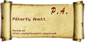 Péterfy Anett névjegykártya