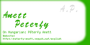 anett peterfy business card